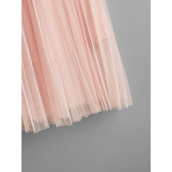 tulle tutu midi skirt Wide Waist Pleated Tulle Skirt light pink - Picture 3 of 13